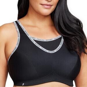 Glamorise Women's 34D Black No-bounce Camisole Sports Bra Wirefree #1066